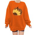 thumbnail image 1 of Nouveaux Hauts pour Femmes 2023 Mode Imprimé Col Rond Chandail à Enfiler Hauts Manches Longues Blouse Confortable Chandail Coupe Décontractée Chandail Surdimensionné pour Femmes, 1 of 4