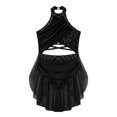 thumbnail image 3 of Raenseen Robe de Danse Ballet Jazz pour Filles, Justaucorps de Patinage Artistique, Strass Brillants, Robe de Bal Sans Manches, Noir 6, 3 of 5