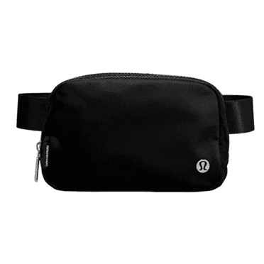 Sac Banane Léger en Nylon Imperméable pour le Sport et les Loisirs - Capacité de 1 L, Design Compact 19 X 12,7 X 5,5 cm, Rangement Mains Libres Sécurisé pour Téléphone et Clés, Sac Banane Noir Élégant avec Poids
