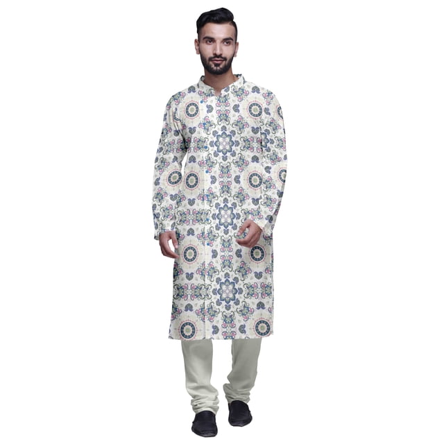 Atasi Kurta Imprimé de Designer pour Garçons Ensemble Kurta Pyjama Décontracté Vêtements Ethniques d'Été