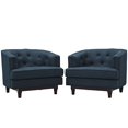 thumbnail image 1 of Hawthorne Collections Fauteuil à Accoudoirs en Tissu Azur (Lot de 2), 1 of 5