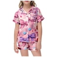 thumbnail image 1 of WEAIXIMIUNG Ensemble de Pyjama Deux Pièces pour Enfants Imprimé Saint-Valentin Manches Courtes et Shorts 12-13 Ans, 1 of 4