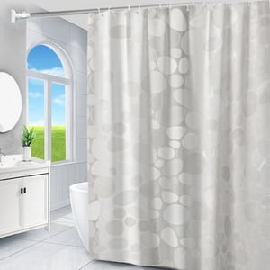 Mlkoz Rideaux pour salle de bain, Salle de bain Rideaux de douche 8G EVA Épaisseur 3 D Poubelles de douche en plastique givré Rideaux de douche lourd imperméable Liner Pas besoin de percer les trous pour fournir crochet, hommes Cadeaux