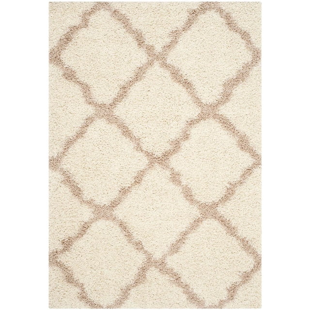 Safavieh Dallas Shag Collection 5 x 7 Foot Indoor Carpet Area Rug, Ivory/Beige