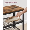 thumbnail image 4 of SONGMICS HOME 3-Tier Shoe Rack Bench, 28.7" W x 11.8" D x 17.7" H – Freestanding Entryway Organizer with Metal Mesh Shelves and Seat, Rustic Brown & Black, 4 of 5