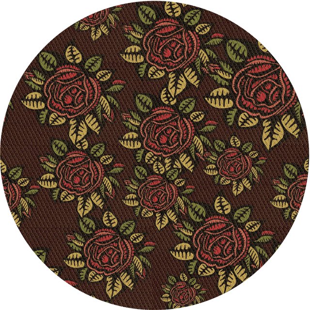 Ahgly Tapis Rond Lavable en Machine Intérieur Transitionnel Brun Selle, 8 Pieds Rond
