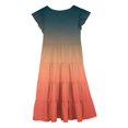 thumbnail image 5 of FhsagQ Robes Filles Été Dégradé Col Rond Manches Volantées Ligne à Étages Robe Décontractée Respirante Confortable Robe Ludique pour Enfants Tout-Petits Fête d'Anniversaire Tenue Quotidienne Orange 10-11 Ans, 5 of 5