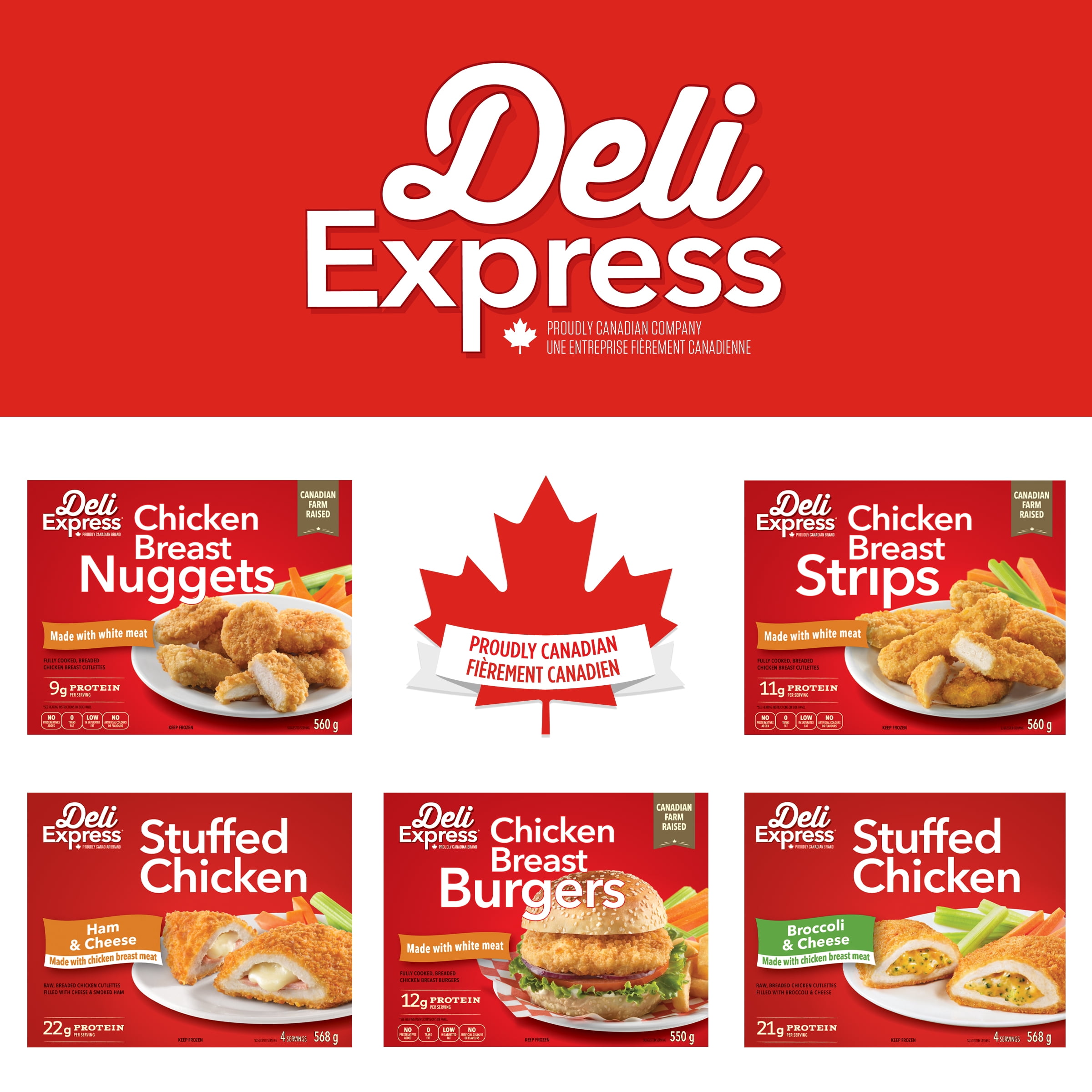 Poulet farci au brocoli et au fromage Deli Express 568g