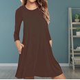 thumbnail image 2 of zanvin Hauts pour Femmes, Mode pour Dames Décontractée à Manches Longues, Robe T-shirt Ample Unie avec Poches, Chemise, 2 of 5