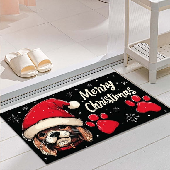 Festive Christmas Doormat Non Holiday Rug Indoor Outdoor For Home Entryway Seasonal Cheer