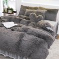 thumbnail image 1 of Luxury Pure Plush Shaggy Warm Fleece Bedding Set Mink Duvet Cover Set, 1 of 16