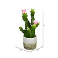 thumbnail image 2 of Vickerman FH192401 11 in. Green Potted Cactus Plastic Planter Pot, 2 of 3