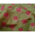 thumbnail image 4 of oneOone Silk Tabby Fabric Leaves & Lotus Block Print Sewing Fabric BTY 42 Inch Wide, 4 of 4
