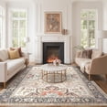 thumbnail image 2 of 9x12 Area Rug Living Room Rugs - Soft Machine Washable Oriental Vintage Floral Distressed Rug Large Indoor Floor Carpet for Bedroom Under Dining Table Home Office Decor-Multi, 2 of 8