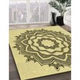 thumbnail image 3 of Ahgly Company Tapis d'Intérieur Lavable à la Machine, Carré, Transitionnel, Jaune Moutarde, Tapis de Zone, 3 Pieds Carré, 3 of 7