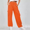 thumbnail image 2 of zbxnLI Cargo Sweatpants for Women High Waisted Drawstring Pants Baggy Wide Leg Joggers Multipockets, 2 of 6