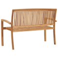 thumbnail image 3 of vidaXL 2-Seater Stacking Garden Bench 128.5 cm Solid Teak Wood, 3 of 4