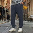 thumbnail image 2 of LIaqionyy Men's Sweatpants Cotton Comfortable Elastic Bottom Drawstring Waist Sweatpant for Men Exercise Jogger, 2 of 5