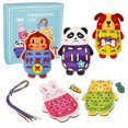 thumbnail image 2 of IMENGL 5 Pcs Animals Lacing Cards Wooden Thread Toy Sewing Cards For Toddler Animal Lace Cards Early Classifying,Education Materials,Humanizing Education,Illiberal Education,Mastery Education,Mentor, 2 of 9