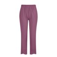 thumbnail image 4 of Timegard Womens Plus Size Pants Elastic Waisted Solid Color Lightweight Pants Lounge Trousers Pockets, 4 of 4