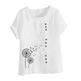thumbnail image 1 of Blouses à Manches Courtes pour Femmes Mode Femmes Été Ample Imprimé T-Shirt à Col Rond Manches Courtes Blouse Décontractée T-Shirts d'Été pour Femmes Blouse à Manches Courtes Femmes T-Shirts Été, 1 of 1