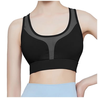 IROINNID Reduced Racerback Bras for Women Sports Bras Sports Bra Fitness Running Shockproof Yoga Top Front Zipper No Steel Ring Comfort Sports Bra,Black