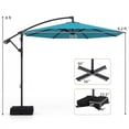thumbnail image 3 of Costway 10 FT Offset Hanging Umbrella with Base Patio Cantilever Umbrella 360° Rotation Turquoise, 3 of 10