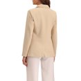 thumbnail image 3 of INSPIRE CHIC Women's Jacket Notched Lapel Double Breasted Padded Shoulder Blazer XS Apricot-Solid, 3 of 6