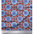 thumbnail image 1 of Soimoi Satin Silk Fabric Floral Mandala Fabric Prints by Yard 42 Inch Wide, 1 of 3