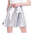thumbnail image 2 of FcBaudy Jupes pour Femmes, Robes Midi pour Femmes, Robes d'Été pour Femmes Robe Décontractée pour Femmes Mode Brillante Évasée Plissée Jupe Trapèze Mini Robe Femme, 2 of 5