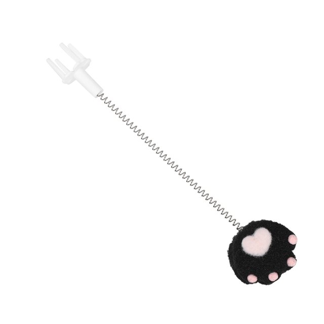 Pet Teaser Toy, Metal Wire Spring Funny Cat Stick Pet Toy Cat Elastic Spring Toy At Elastic Spring Toy For Chairs Cat Paw Black