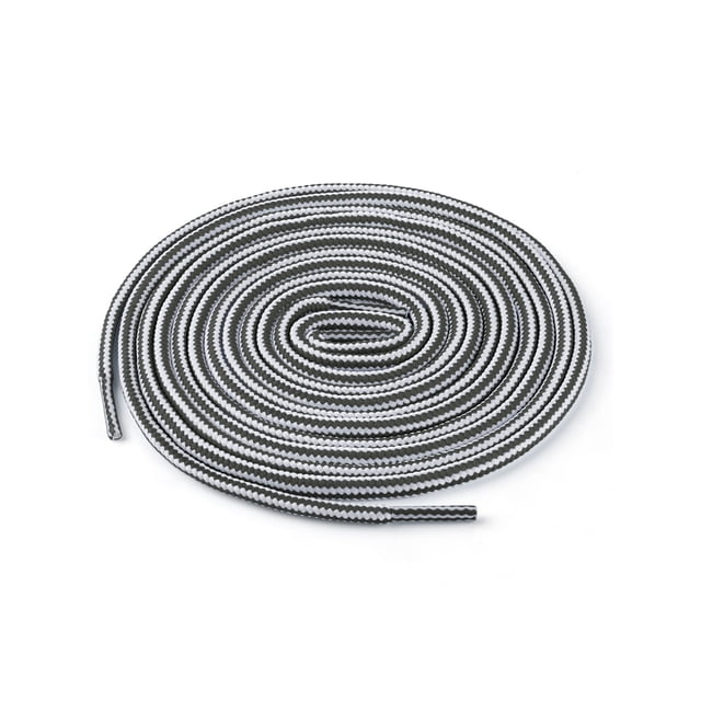 INSPIRE CHIC Unisex Round Rope Dual Colored Striped 1/5 Thick Boot Shoelace 150cm / 59.05" White Gray