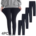 thumbnail image 1 of YUNAFFT Girls Stretchy Soft Leggings 3-12Y 4-Pack Lycra Spandex Pure Color Breathable Base Layer Pants, 1 of 9