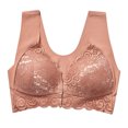 thumbnail image 2 of AherBiu Plus Size Bras for Women Front Closure No Underwire Lace Solid Color Bralettes Full Coverage Push up Bras, 2 of 9