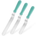 thumbnail image 1 of U-Taste Offset Spatulas Set of 3, 420 Stainless Steel Metal Angled Icing Spatula Spreader Smoother with 6/8/10 inches Length Blade and PP Plastic Handle for Cake Decorating Frosting Baking (Aqua Sky), 1 of 9