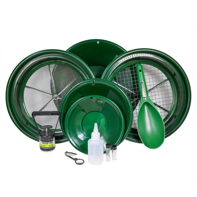 11 Pcs ASR Outdoor Kit de Panoramique Doré Outils de Prospection Classeurs de Poêles Fioles à Renifler