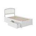 thumbnail image 4 of Lit Plateforme Simple en Bois Richmond avec Pied de Lit et Tiroirs de Rangement, Blanc, 4 of 8