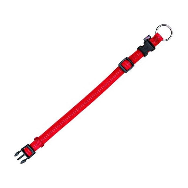 Trixie Collier Ligne Douce Élégance Rouge Moyen Collier pour Chien avec Sangle en nylon doppellagiges Rouges et Motif Brodé, Boucle en Plastique Noire, Coulisse Réglable et Anneau en D en Métal, Taille 35-55 cm par 20 mm, Résistant à l'Eau et durable, Convient au Port Quotidien et à l'Entraînement de Base.
