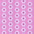 thumbnail image 1 of Ahgly Tapis d'Intérieur Lavable en Machine Carré Transitionnel Fleur Rose, 5 Pieds Carré, 1 of 7
