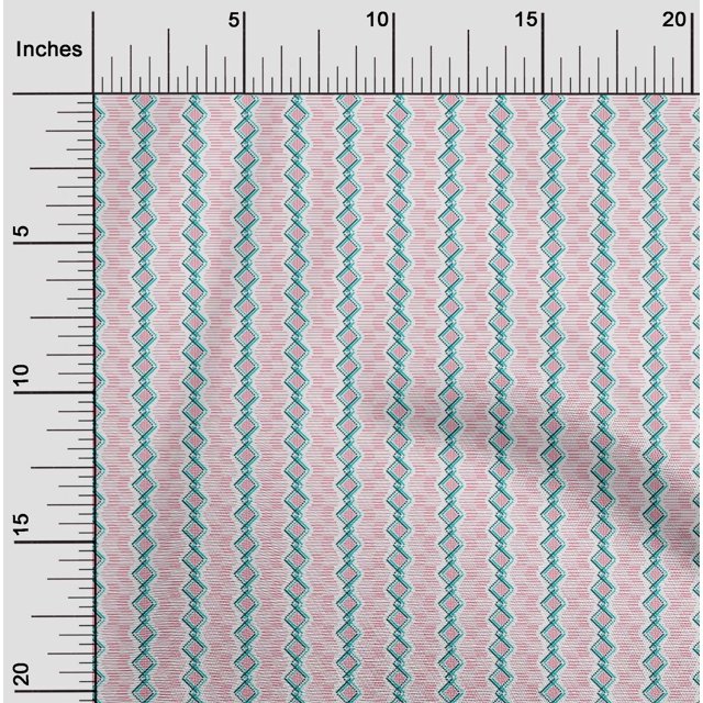 oneOone Cotton Cambric Fabric Diamond Geometric Print Fabric BTY 56 Inch Wide