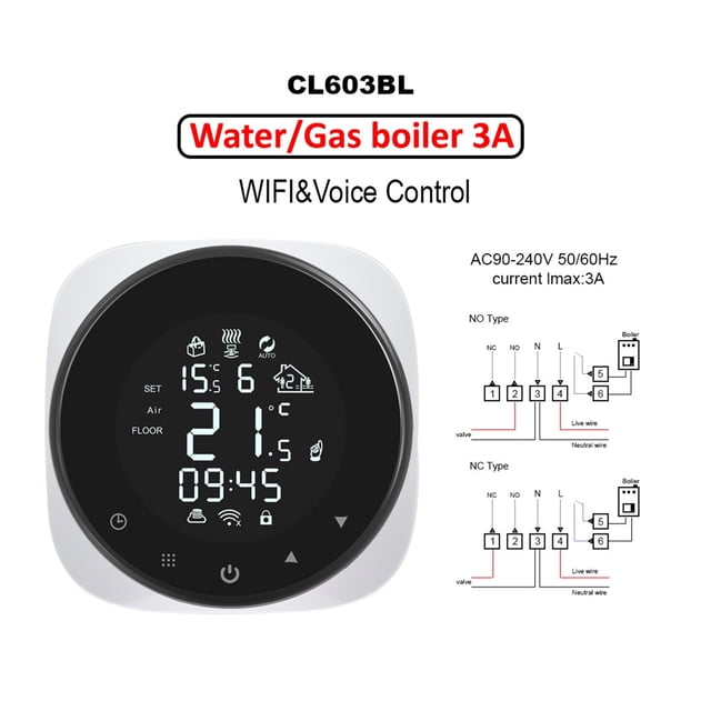 Tuya Smart Wifi Thermostat Temperature Controller For Water/Electric Floor Heating/Water Gas Boiler Works ,Easy to Install