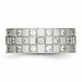 thumbnail image 3 of Bague en Acier Inoxydable Poli à Carreaux CZ 7 Tailles, 3 of 6