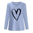 thumbnail image 4 of Pompotops T-Shirt à Manches Longues à Col en V Imprimé Décontracté pour Femmes, Chandail, Hauts, Liquidation, 4 of 4