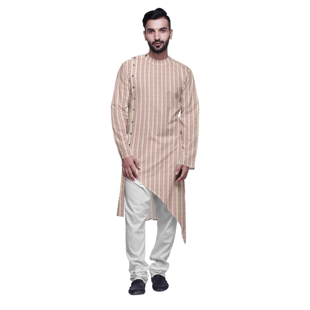 Atasi Designer Printed Summer Wear Long Kurta With White Pajama Set For Men