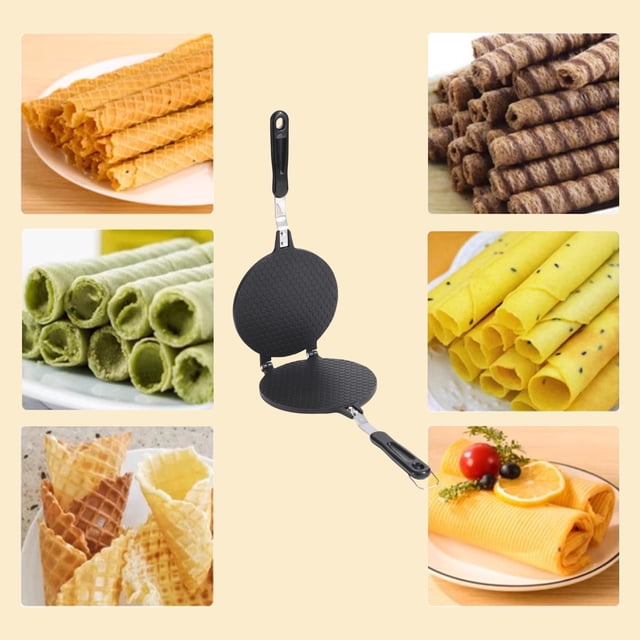 Birdeem Ice Cream Cake, Home Egg Roll Model Non-Stick Egg Roll Press Ice Cream Egg Model Cake Light Refreshments Cake Baking Tray, Ice Cream Storage