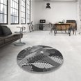 thumbnail image 4 of Ahgly Company Tapis d'Intérieur Lavable à la Machine, Carré, Transitionnel, Noir, Tapis de Zone, 8 Pieds Carré, 4 of 7