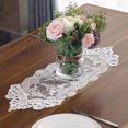 thumbnail image 3 of maskred Polyester Retro Flower Lace Long Tablecloth Lightweight And Durable Estates Decorative Tablecloth White 26*180CM, 3 of 6