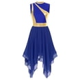thumbnail image 1 of zdhoor Robe de Danse Maman et Moi Métallique Sans Manches Ballet Louange Moderne Lyrique Costume de Performance Bleu Royal P, 1 of 8