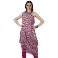 thumbnail image 2 of Moomaya Robe Kurti à une Épaule Imprimée pour Femme, Sans Manches, à Col Bénitier, Style Bohème, Tenue de Soirée de Designer, 2 of 7
