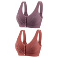 thumbnail image 1 of Plebaso Wireless Front Closure Bras for Women 2 Pack Full Coverage Everyday Bras Push up Comfort Bralettes, 1 of 2